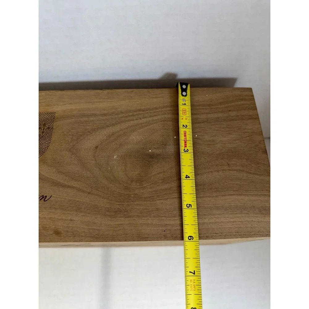 Fait Main Laser Engraved Wood Walnut Wine Box 18 Inch Magnetic Shut